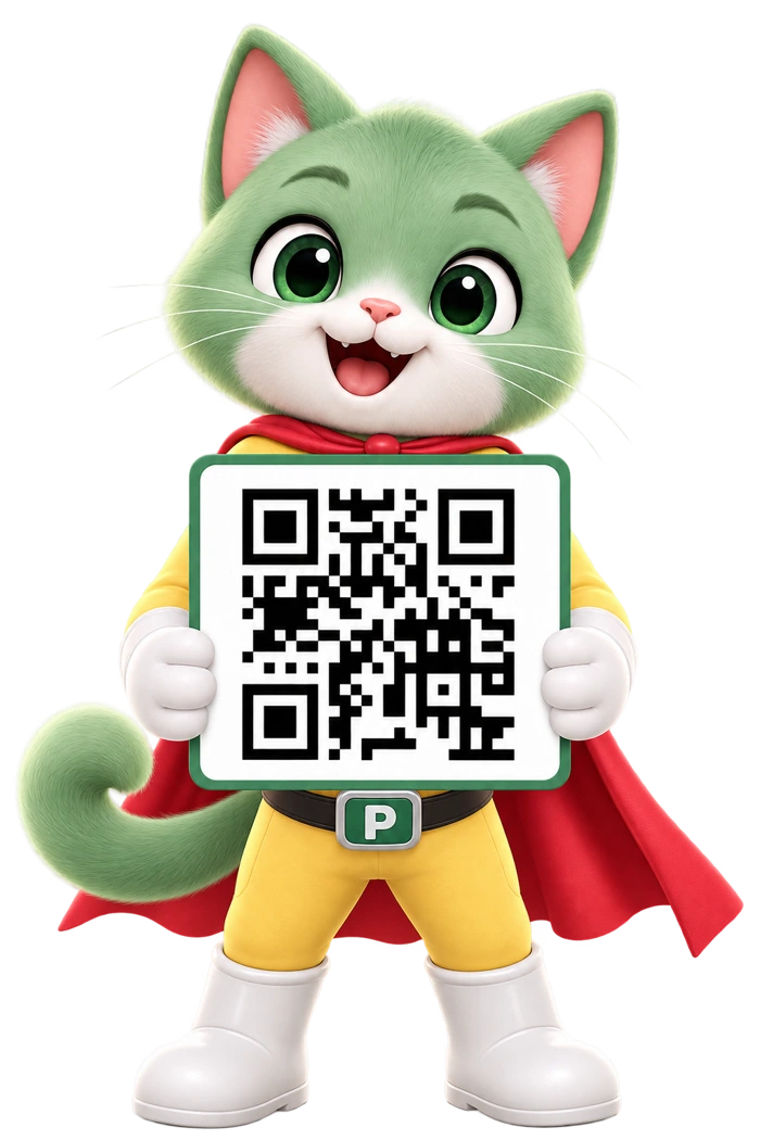 Linh vật Pay2S cầm bảng mã QR
