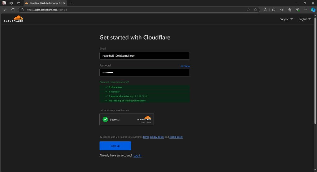 Đăng ký tài khoản Cloudflare