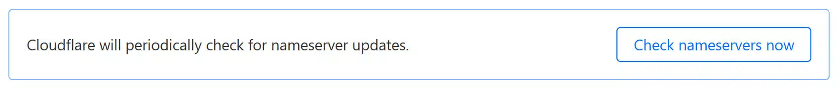 Check nameservers now Cloudflare