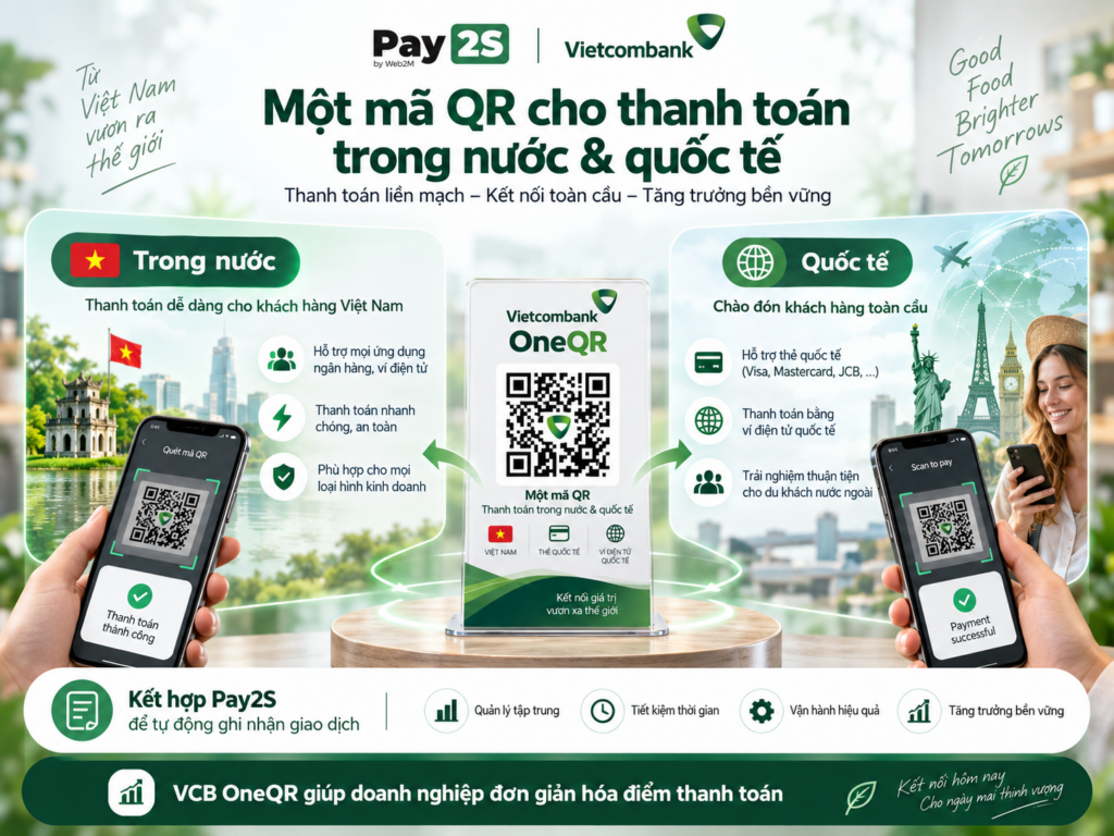 Một mã QR – phục vụ cả khách hàng trong nước và quốc tế.